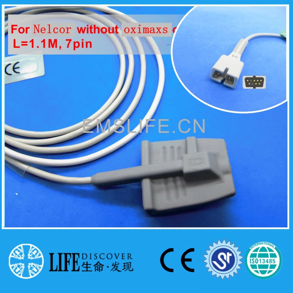 

popular use short cable adult silicone spo2 oxygen sensor for nelcor without oximaxs DB9