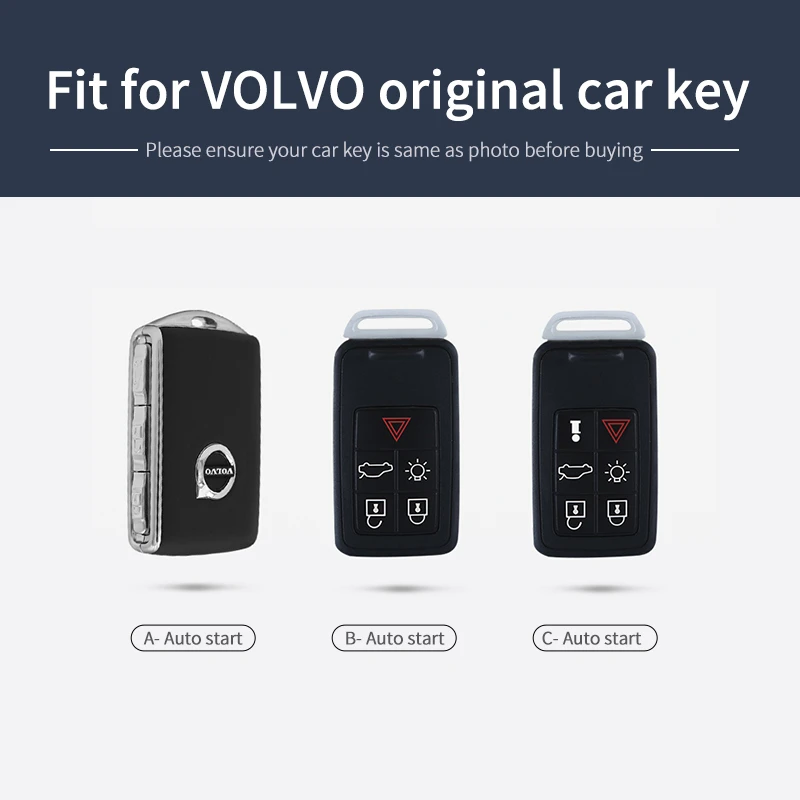 Leather Car Key Case Full Cover 5 6 Buttons for Volvo XC60 V60 S60 S80 XC70 V40 Keyless Remote Protecor Holder Shell Accessories