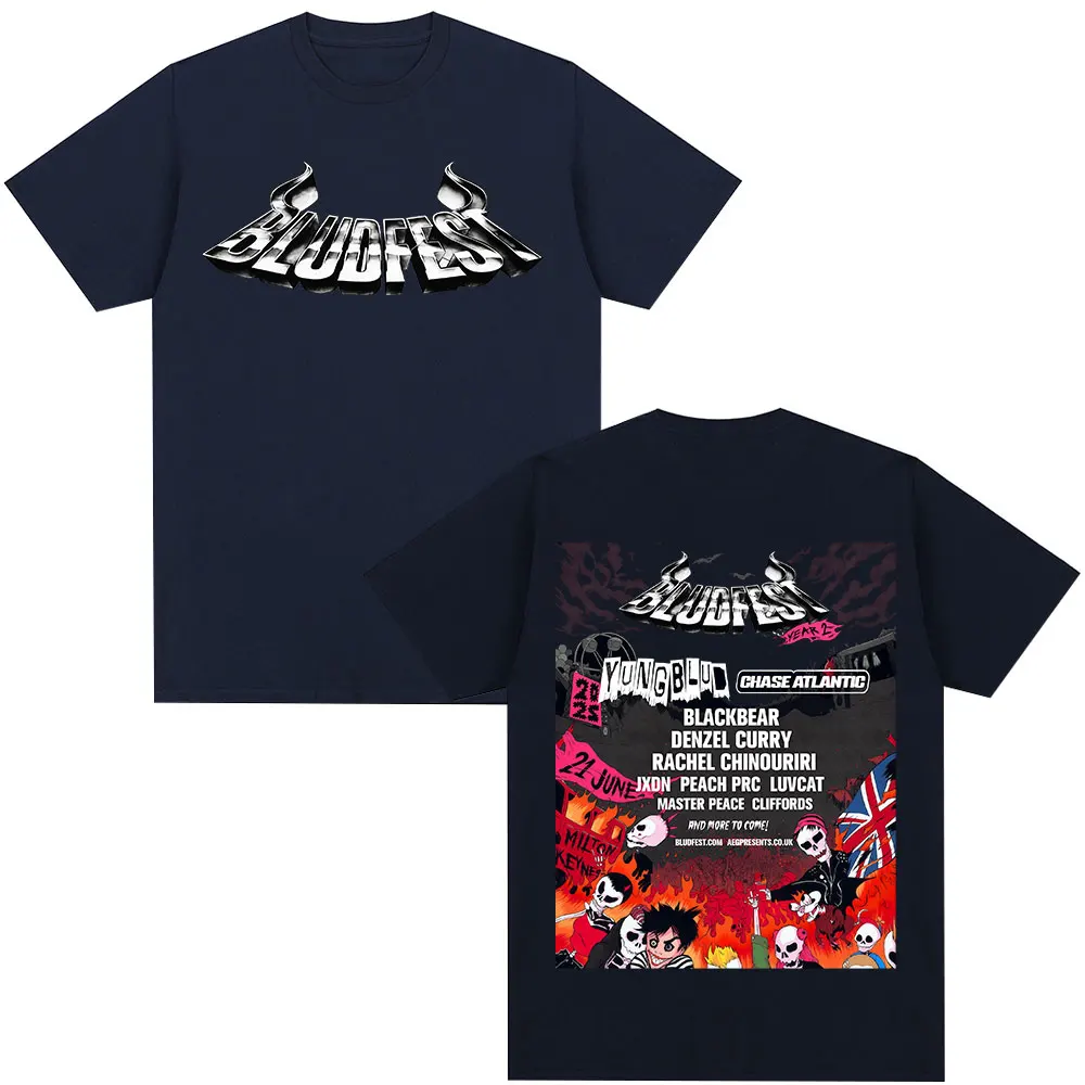 Yungblud Bludfest Music Festival T Shirt Men Women Clothing Fashion Hip Hop Short Sleeve T-shirts Casual Cotton Oversized Tshirt