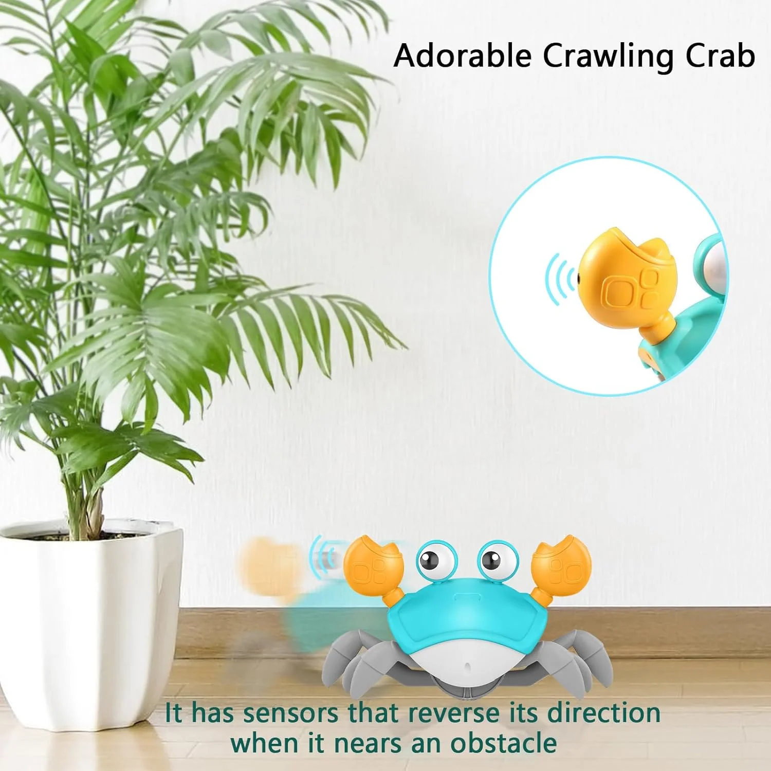 Giocattolo per bambini con granchio strisciante - Giocattoli per il tempo della pancia infantile per -6 6-12 Learning Crawl 9-12 12-18 Neonati per bambini Ragazzo Crabby Toys 4 5 6 7 8