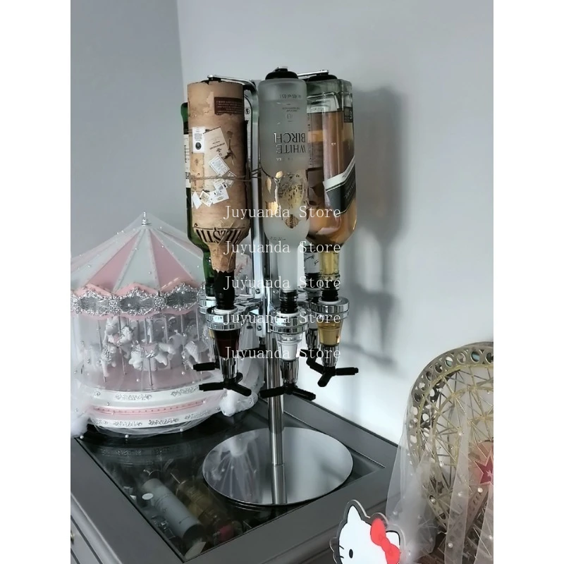 

Вращающаяся подставка для вина на 6 бутылок, вертикальная, креативная, для красного вина и байцзю.