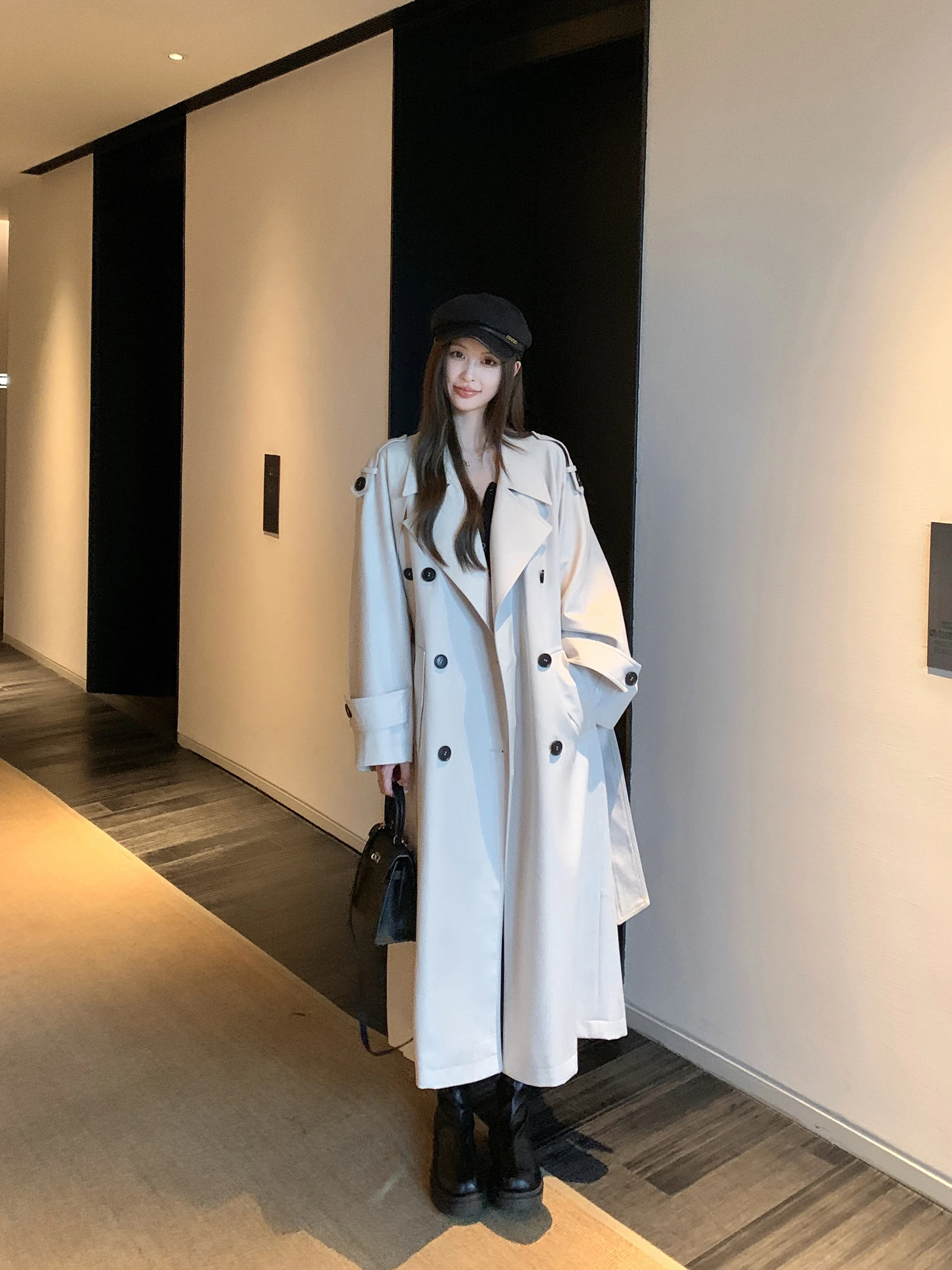 

Classic Bear Farewell Parisian Dr Long Loose Women's Coat Trench Coat Sle Spring Autumn High Faion Outerwear