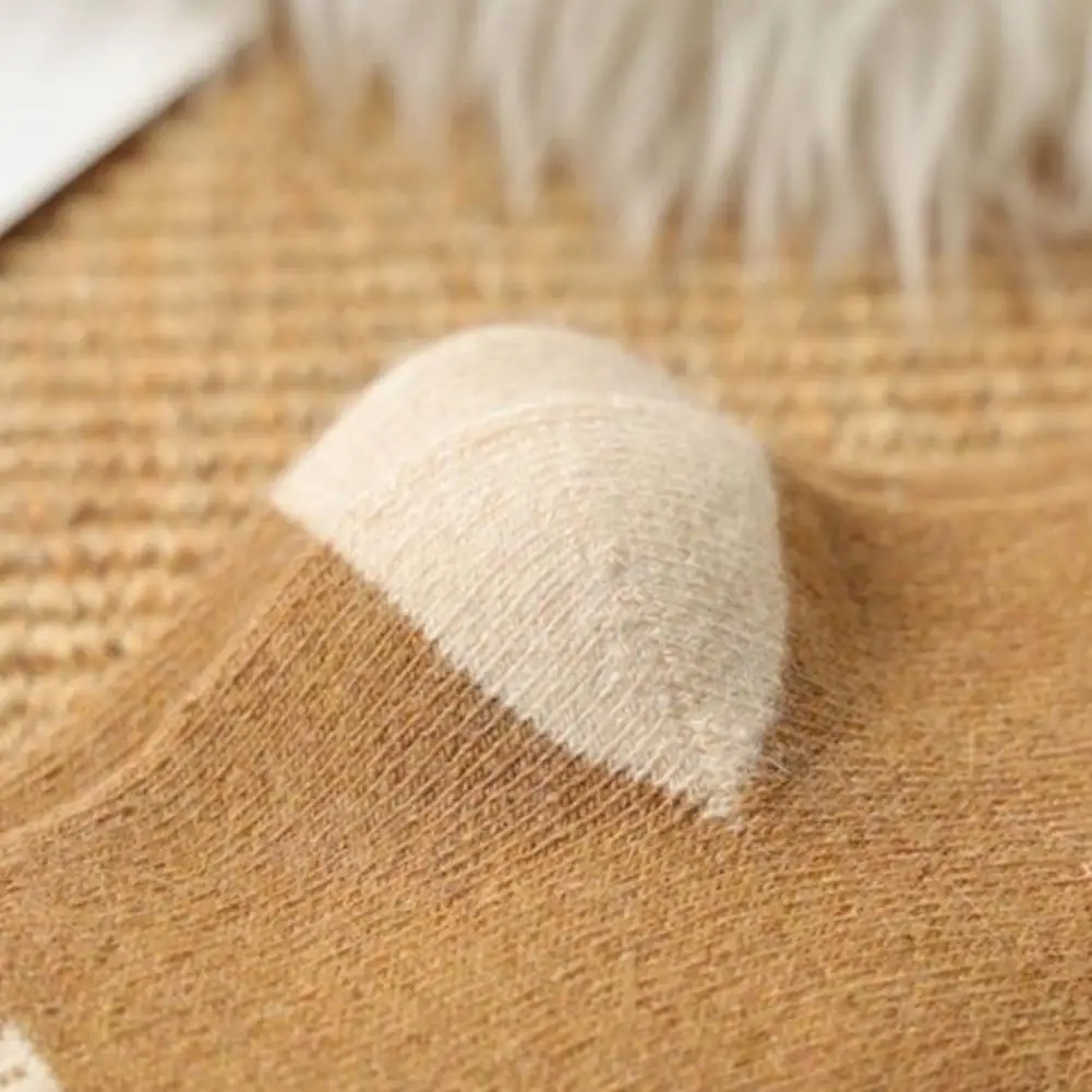 중간 길이 코튼 양말, 통기성 카멜 머리, 남녀공용 두꺼운 루프, 따뜻한 단색 스포츠 캐주얼 양말, 가을 겨울, 5 쌍