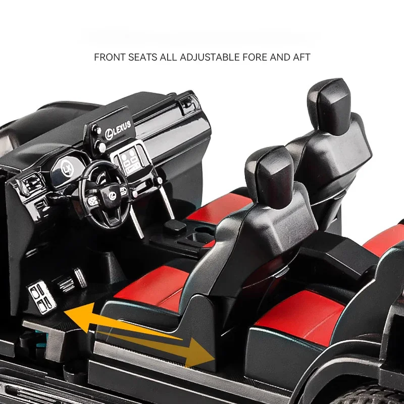 NEW LX600 SUV Alloy Car 1:24 Model Sound and Light Pull Back Toy Collectibles Birthday gift