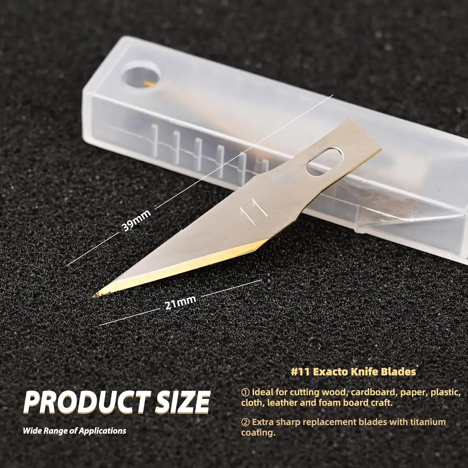 FOSHIO 30pcs #11 Sharp Scalpel Knife Blades With Titanium Coating Edge For Car Wraps Paper Precise Crafting Cut Tool Replacement