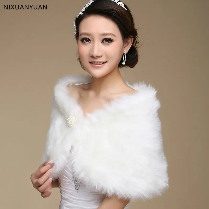 Wedding Bolero Outerwear Accessories Urged Wrap Bride Formal Winter Cape Bride Fur Shawl Wedding Jackets Wrap