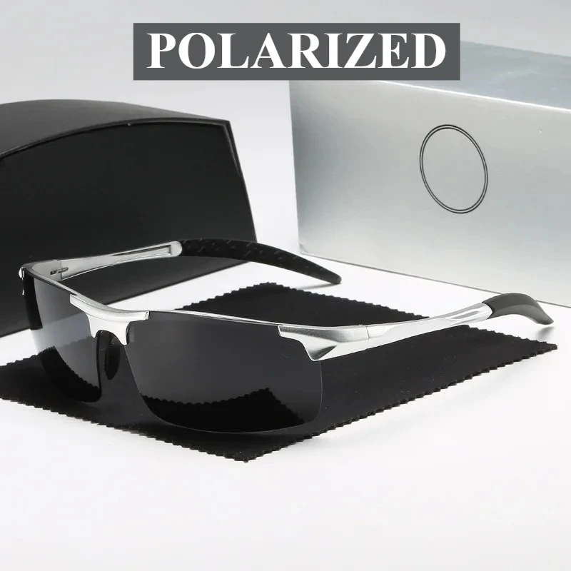 

Мужские поляризационные защитные очки, УФ-солнцезащитные очки, модные уличные велосипедные очки для вождения, алюминиево-магниевые солнцезащитные очки