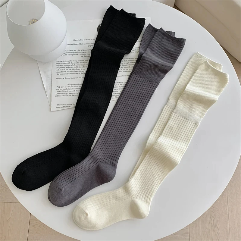 Trendy Socks For Women Long High Quality New Winter Warm Over The Knee Lady Stockings Solid Color Fashion Sexy Thigh High Socks