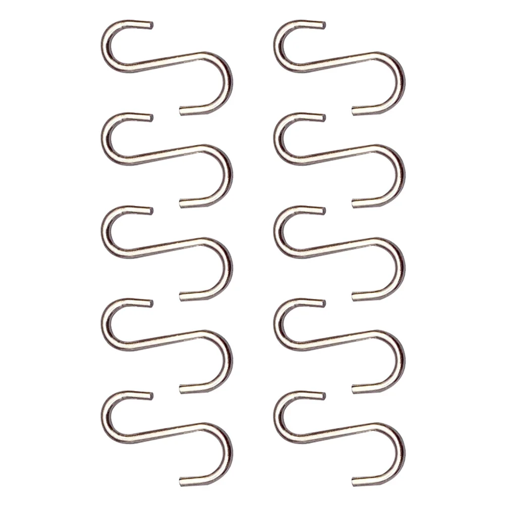 

10 Pcs Dolly Hook Mini Dollhouse Accessory Silver Metal Tiny Hooks for Hanging