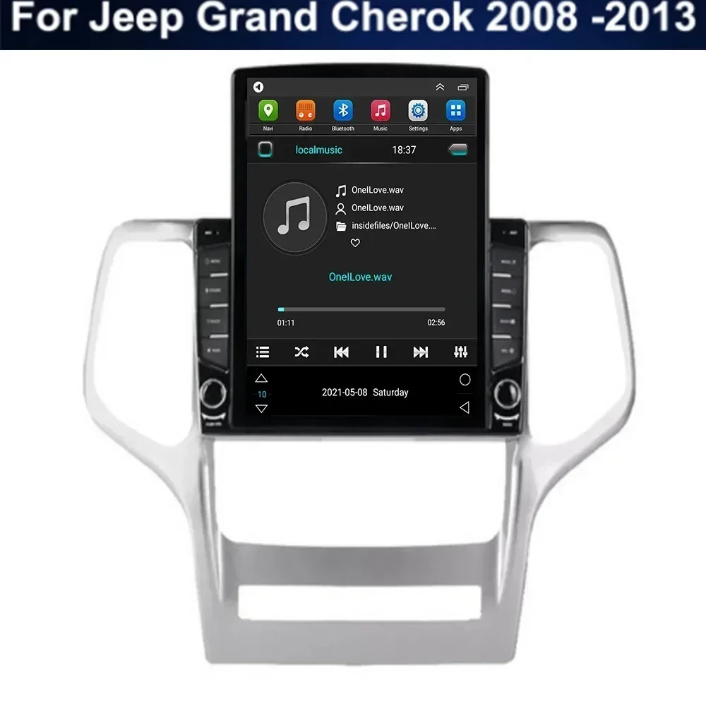 9.7 "Android 13 สําหรับJeep Grand Cherok 2008 - 2013 Teslaประเภทรถวิทยุเครื่องเล่นวิดีโอมัลติมีเดียนําทางGPS RDSกล้องไม่มีDvd