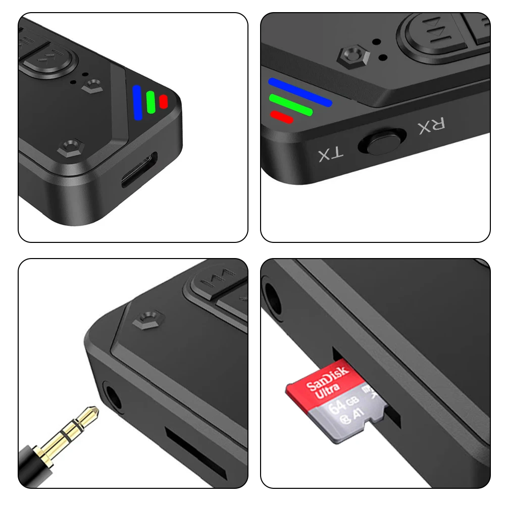 Kebidui carro bluetooth 5.3 receptor 4 em 1 transmissor fm adaptador de áudio aux música mãos-livres adaptador sem fio acessórios para automóveis