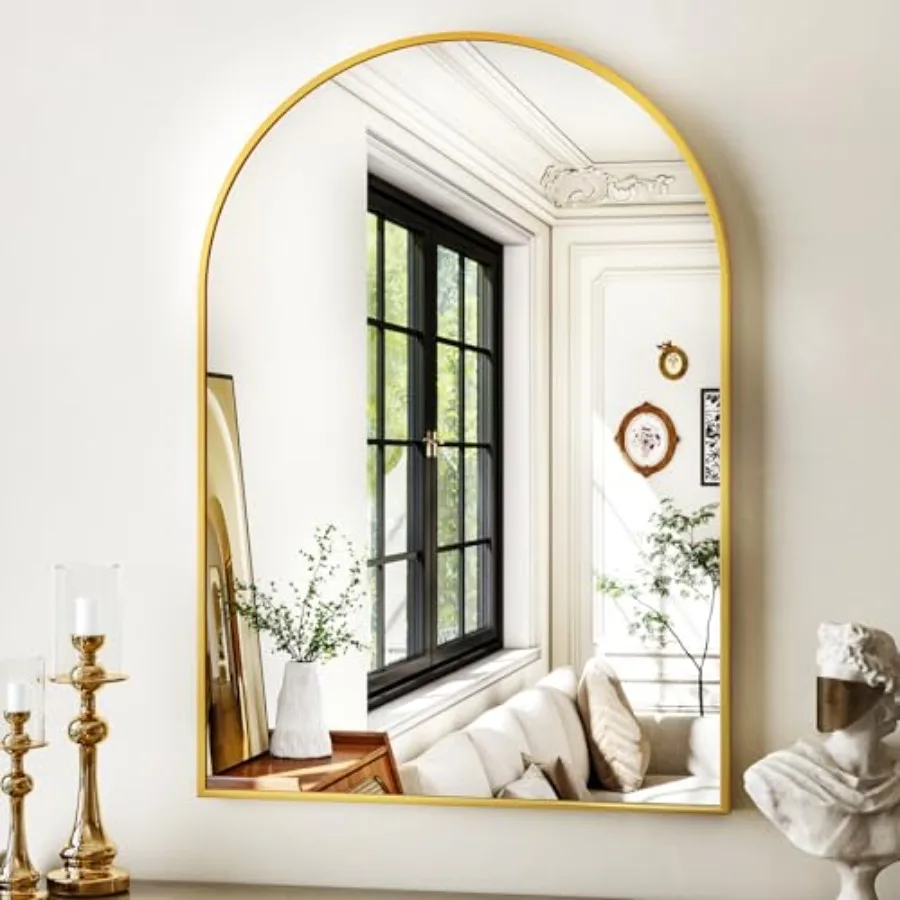 

20"x30" Gold Arched Bathroom Mirror - Wall Mirror for Bathroom Metal Frame Vanity Mirror Dresser Mirror Arch Decorative Mirrors