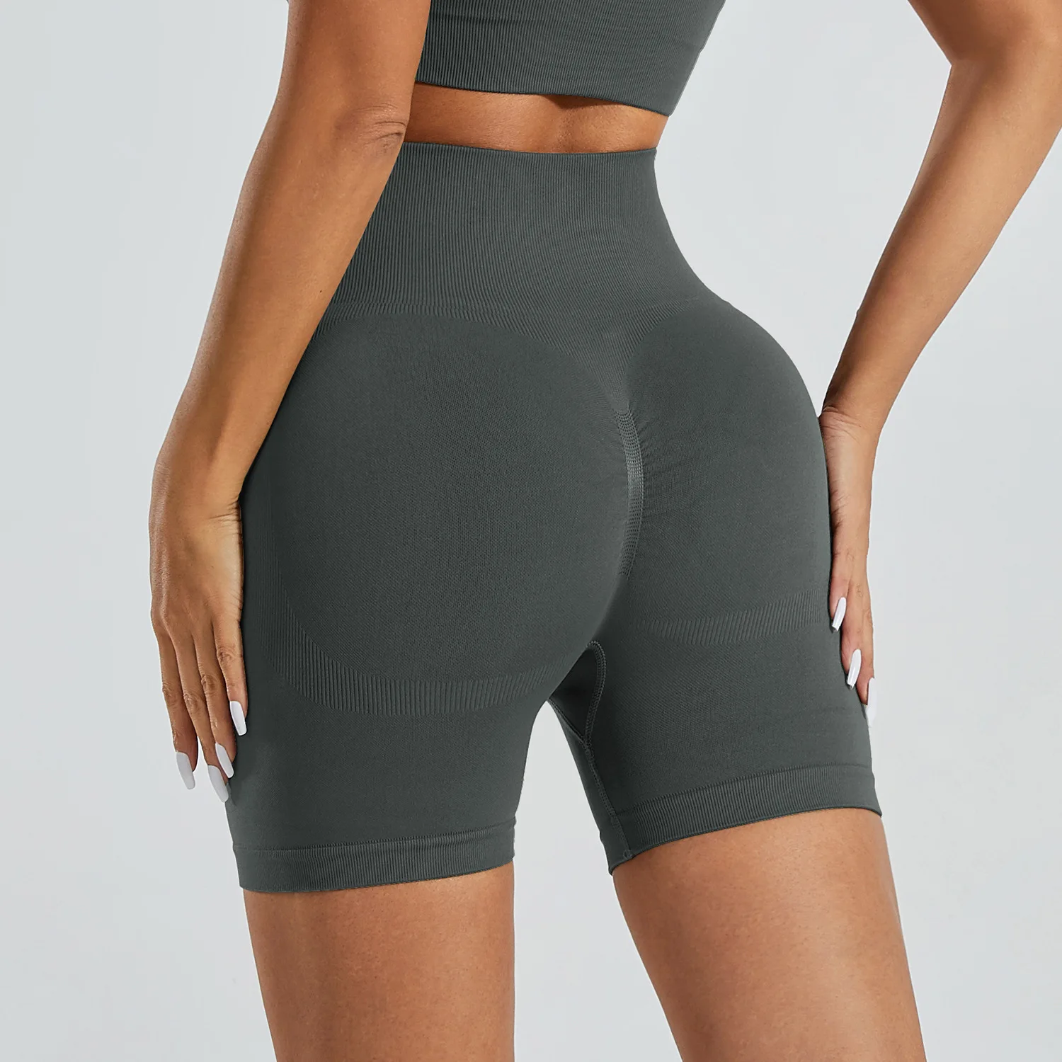 Summer High Waisted Yoga Shorts Fashionable and Sexy Running Fitness Pants Solid Color Yoga Leggings