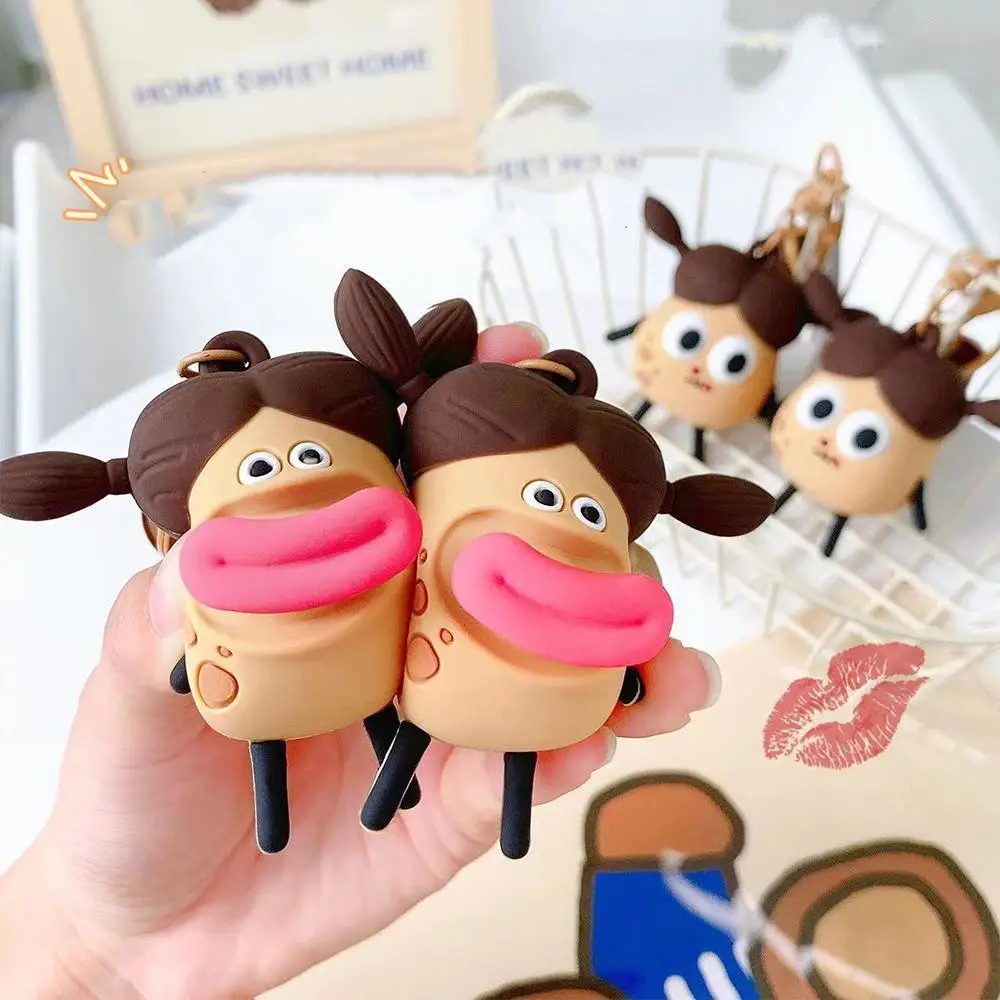 

Funny Braided Prince Squeezing Potatoes Prince Funny Key Big Eyes Sausage Mouth Cute Ugly Stuff Keychain Pendant Jewelry