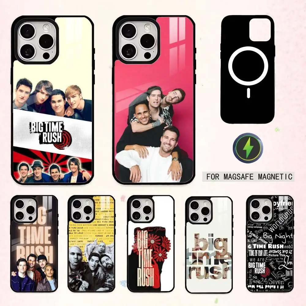 حافظة هاتف M-Music B-Big Time Rush لهاتف iPhone17,16,15,14,13,12,11 Plus، Pro Max Magnetic للشحن اللاسلكي Magsafe #1