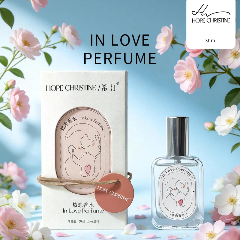 Perfume Femenino In Love, Aroma Floral y Frutal, 30 ml, Notas de Rosa y Vainilla, Fragancia Ligera y Duradera, Aroma Suave para Citas y Uso Diario