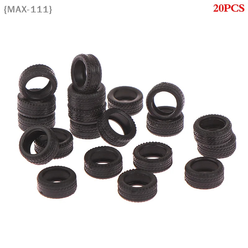 【F2-MAX111】20PCS High Quality 1/64 Tire Skin Car Model Scene Accessories Tire Wheels  Car Model Scene