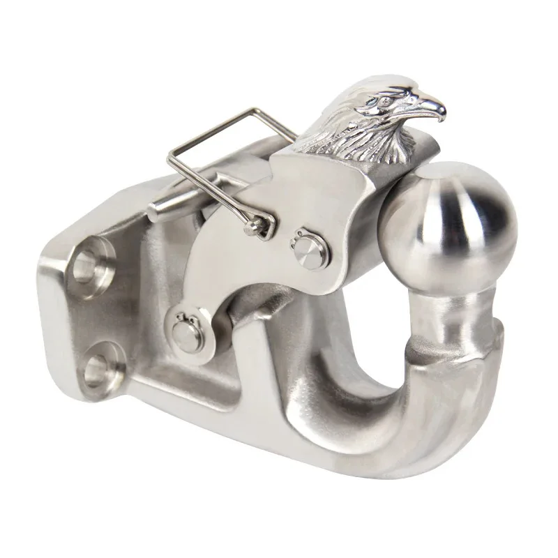 New Condition CNC Hined Trailer Hooks Customized Eagle Head Pattern Trailer Hitch For Car Rear Bumper 85X45Mm Install H