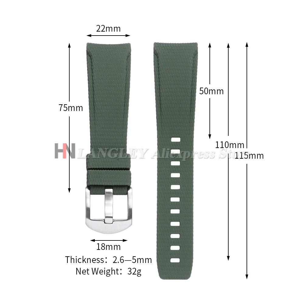 Fluoro Rubber Strap for Omega Seamaster 18/20/22mm FKM Quick Release Replacement Men Watch Band Accessories for Rolex for Tudor view 6