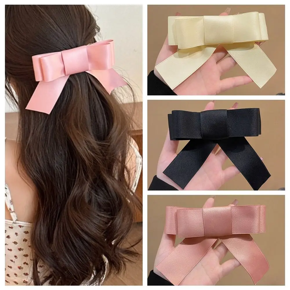 مشبك منقار بطة بعقدة فيونكة للنساء ، أقواس كبيرة من الدانتيل ، مشبك شعر ، إكسسوارات شعر ، مشابك ، مشبك جانبي أنيق ، أزياء الربيع والصيف