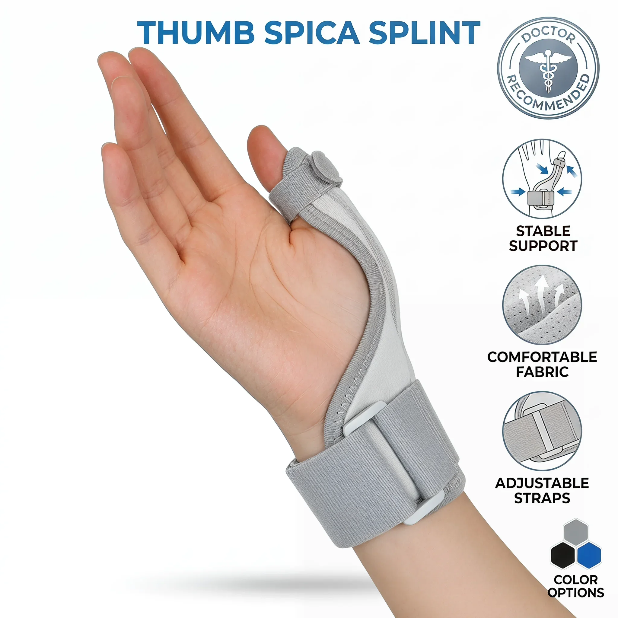 

Trigger Thumb Immobilizer Splint, Thumb Support Brace for Tenosynovitis Arthritis Tendonitis, Fits Men Women Left & Right Hand
