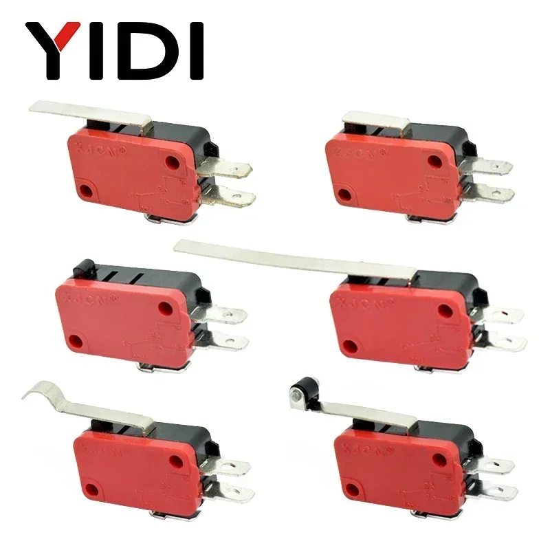 YIDI 16A 250VAC SPDT Momentary Travel Limit Micro Switch 1NO1NC 3pin Lever Roller V-15 V-151 V-152 V-153 V-154 V-155 Microswitch