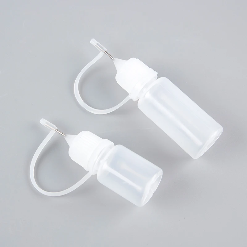 10 Pcs Needle Tip Glue 10ml Applicator Bottle Tube Sub-bottling Pinhole 5ml 10ml PET Refillable Bottle Liquid Dispenser Bottle