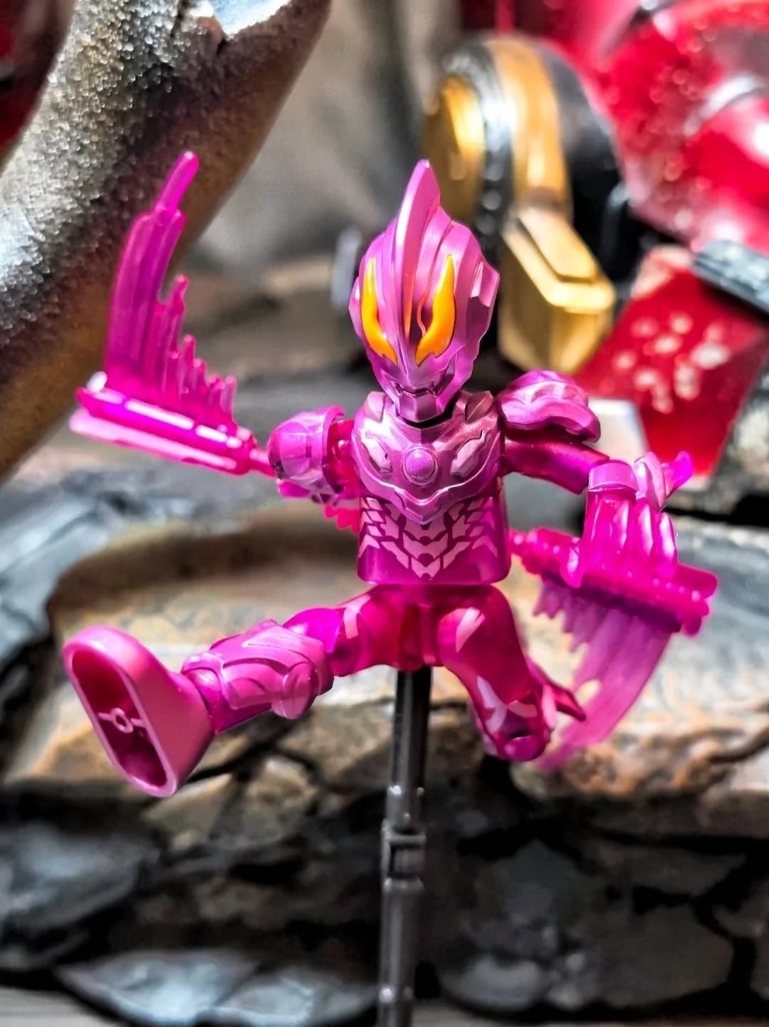 Blokees Ultraman اللبنات الذكرى السنوية خاصة الطبعة المنقولة أرقام سطح المكتب زخرفة تجميع لعبة هدية مربع
