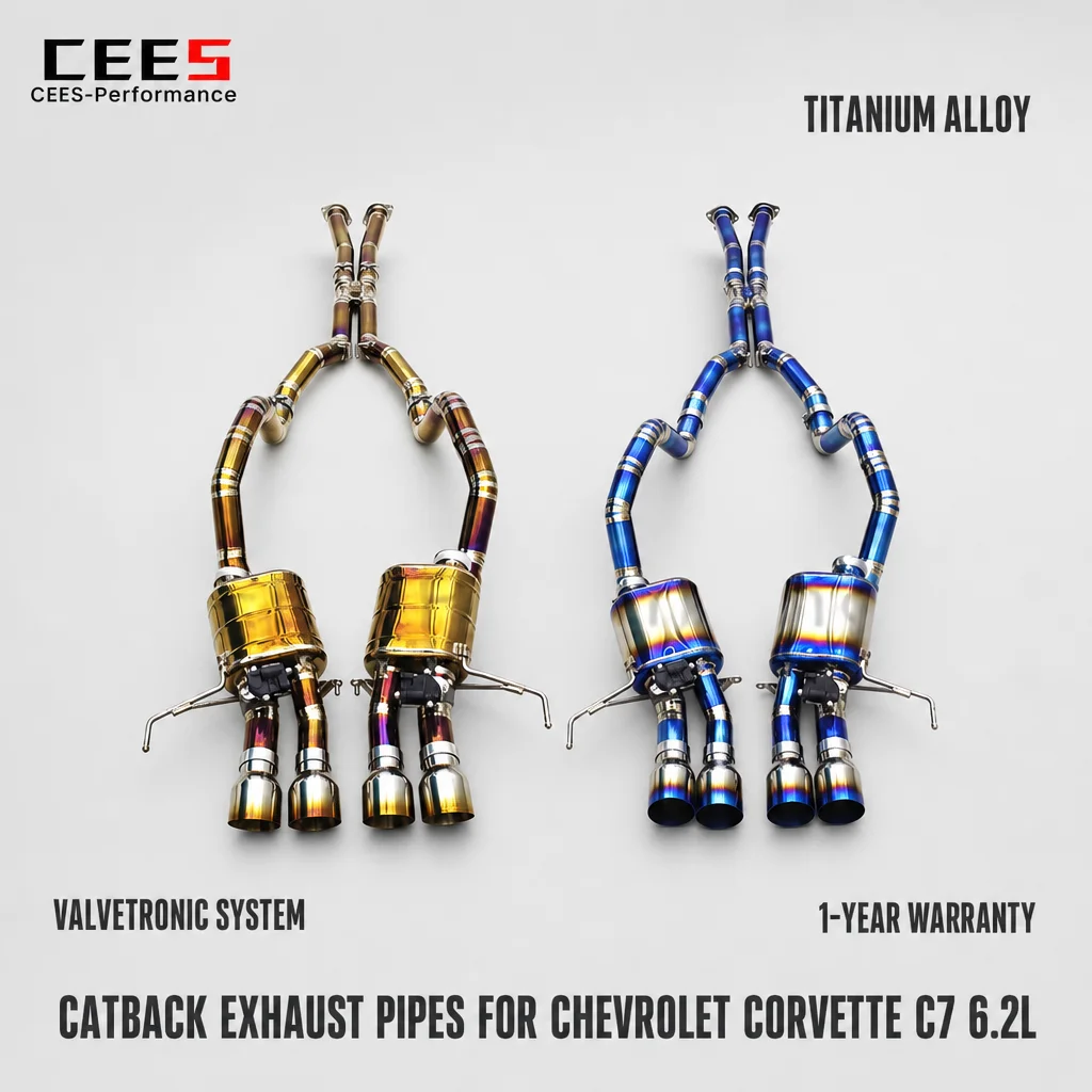 CEES for Chevrolet Corvette C7 6.2L 2014-2019 Performance Catback Exhaust Pipes Escape Valve Exhaust Pipe Muffler