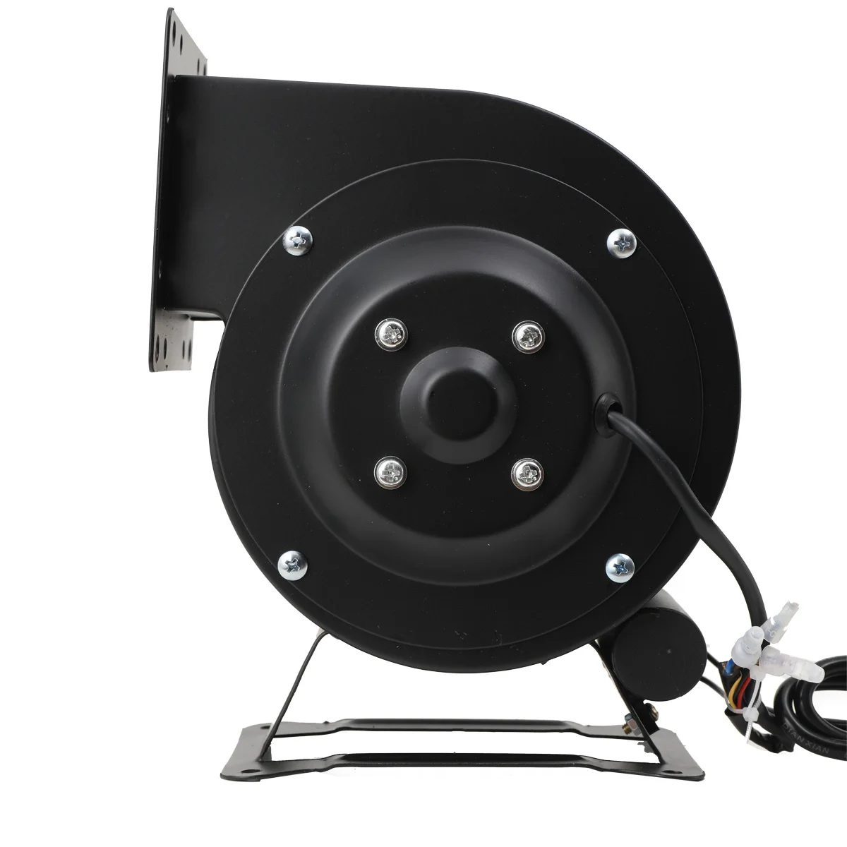 Kipas Blower Sentrifugal 120W, Kipas Blower Boiler Tungku Kayu Luar Ruangan dengan Flensa Bulat 5.5m³/Menit 2600r/Menit Hitam