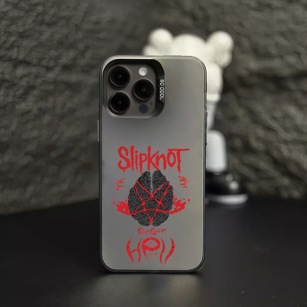 S-Slipknot Heavy Mental Music Phone Case For IPhone 12 11 13 14 15 16 17Max Pro Plus Mini Protective IMD Color Cover