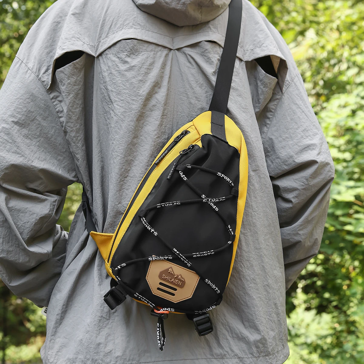 German Chest Bag for Men and Women, Trendy Brand, Sports, Simple Shoulder Bag, Casual Japanese-Style Waist Bag, Fashionable Street Crossbody Bag, Couple's Large Capacity