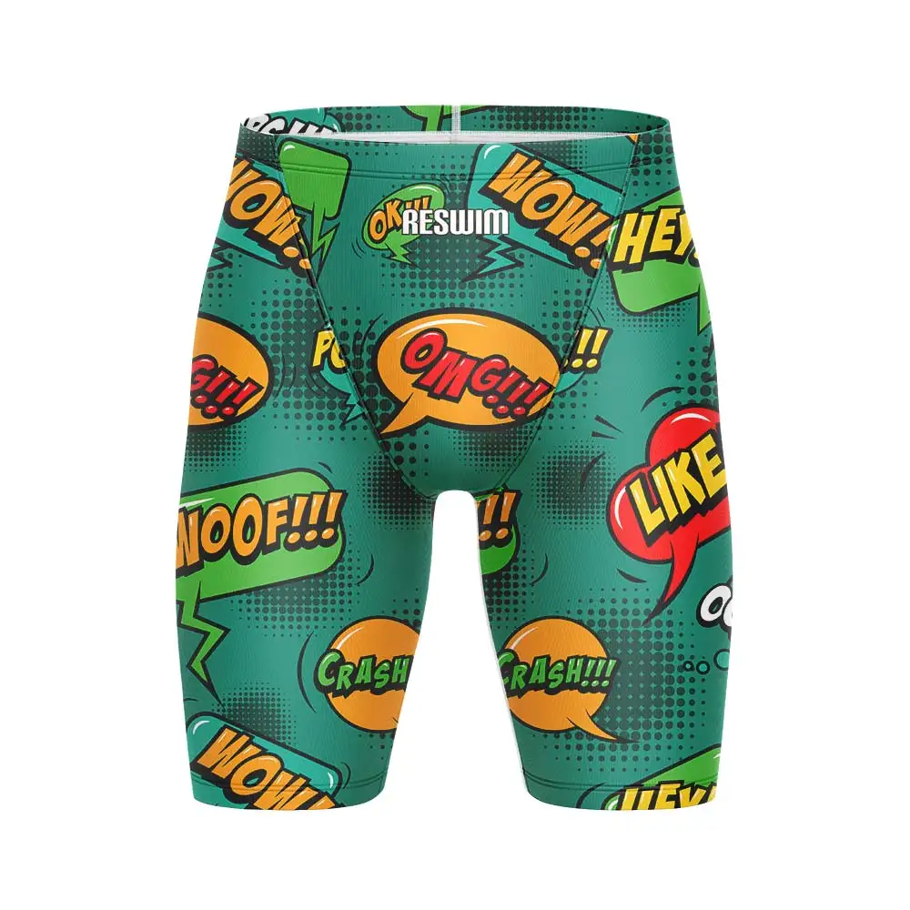 2026 Men's Swim Jammer Swimsuit Endurance Athletic Training Shorts Beach Swimming Trunks Summer Jammers Swimwear Surfing Shorts