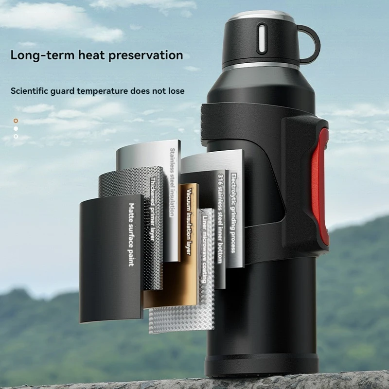 2L Thermal Bottle Insulated Water Bottle Vacuum Flasks Coffee Bottle Keep Cold and Hot Tea Cup Stainless Steel Drinkware Mug