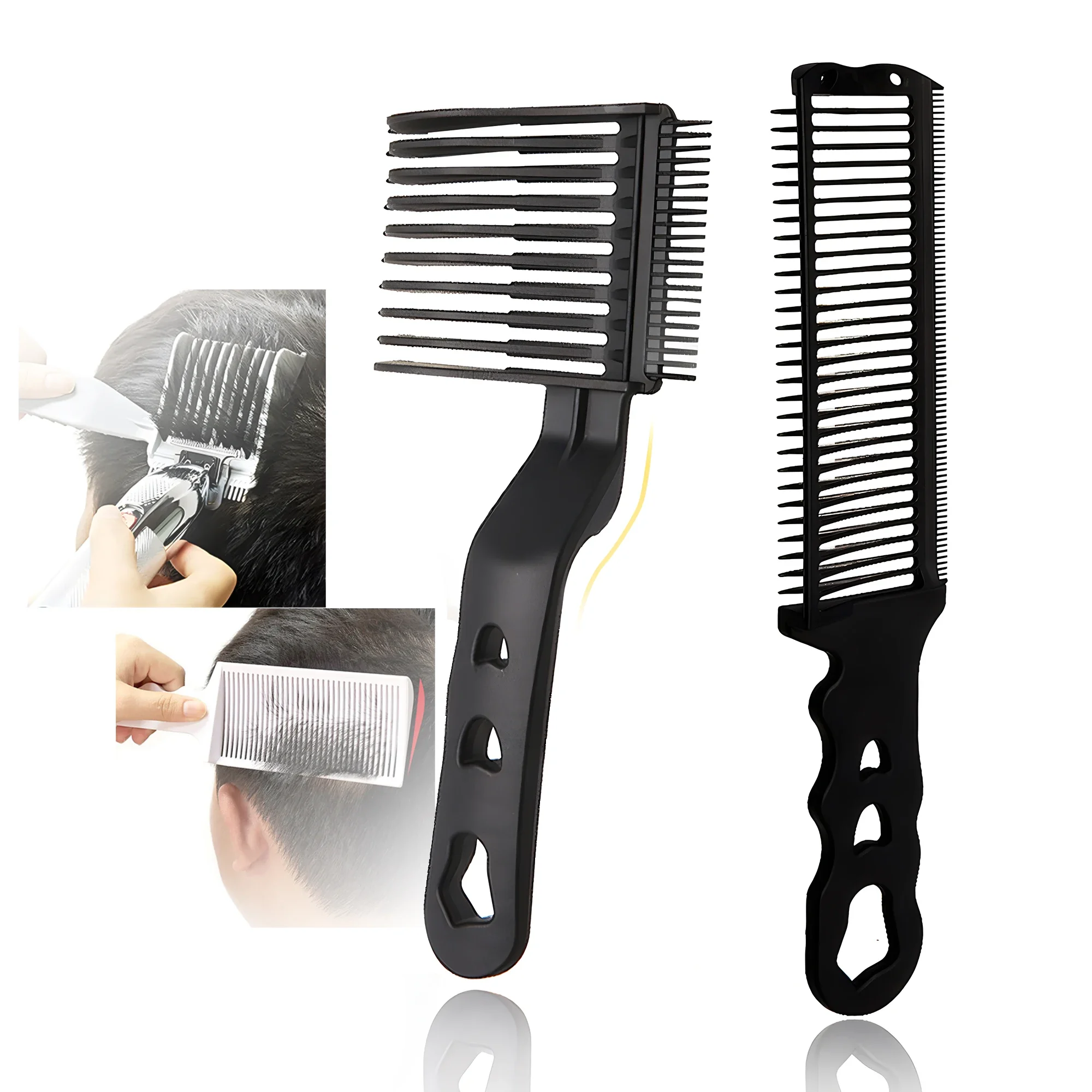 Flattop Hair Cutting Template Comb for Men S-shaped Hair Trimmer Curved Hairbrush Caliper Bend Limit Comb Salon Accessories 1875