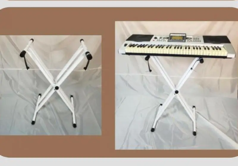 1Pc White Detachable Electronic Piano Holder Portable Foldable X-Shape Stand Stage Performance Musical Instrument Accessories