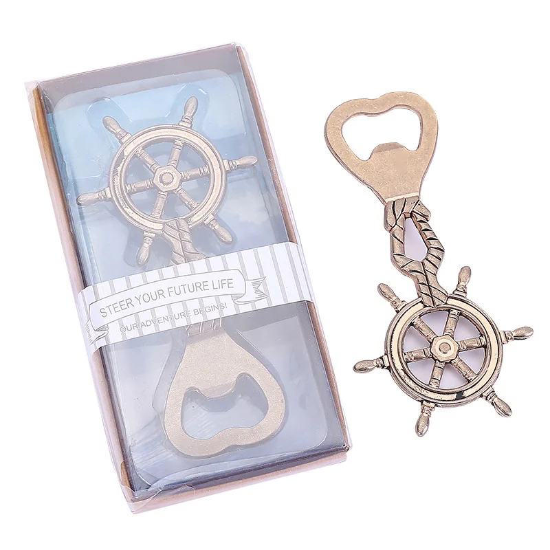 

10pcs Nautical Rudder Design Bottle Opener Keychain Zinc Alloy Beer Opener Tools Two Colors Available Kitchen Tools Gadgets