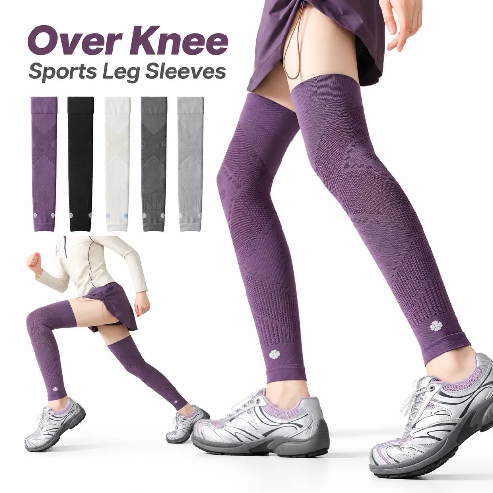Breathable Mesh High Knee Leg Sleeve Segmented Compression Sun Protection Calf Compression Sleeve Elastic Stretch