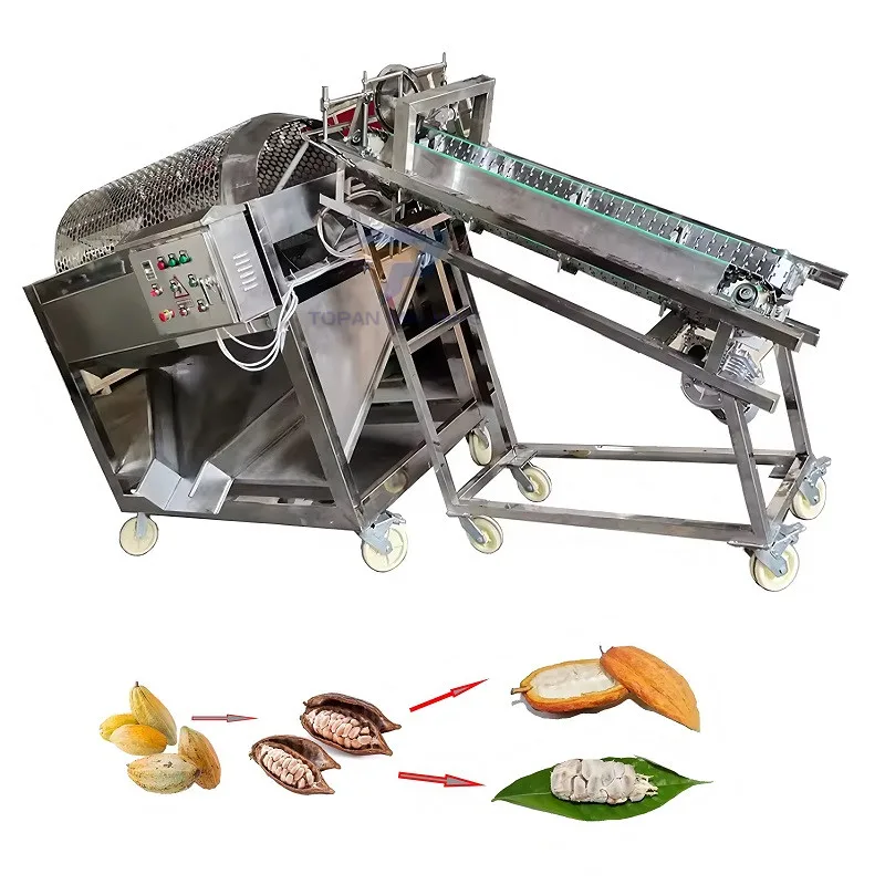 Breaking Machine/fresh Cocoa Pod Cracker Cutting Processing Equipment/cocoa Shell and Bean Separator Machine HJ-QF300