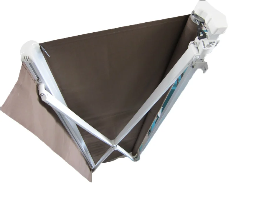Strong Outdoor Motorized Sunshade Retractable Awnings Folding Arm Awnings With LED Retractable Awning