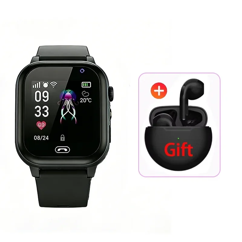Lenovo 5G Smartwatch voor kinderen, GPS-locatie, videobellen, simkaart, SOS, waterdicht, camera, upgrade 2027, voor jongens en meisjes, inclusief oortelefoon
