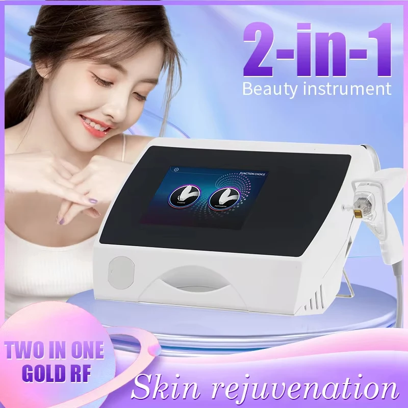 

New Arrival 2 in 1 Gold RF Microneedle Skin Rejuvenation Fraction RF Beauty Machine Removes Acne Pits Marks And Pregnancy Marks