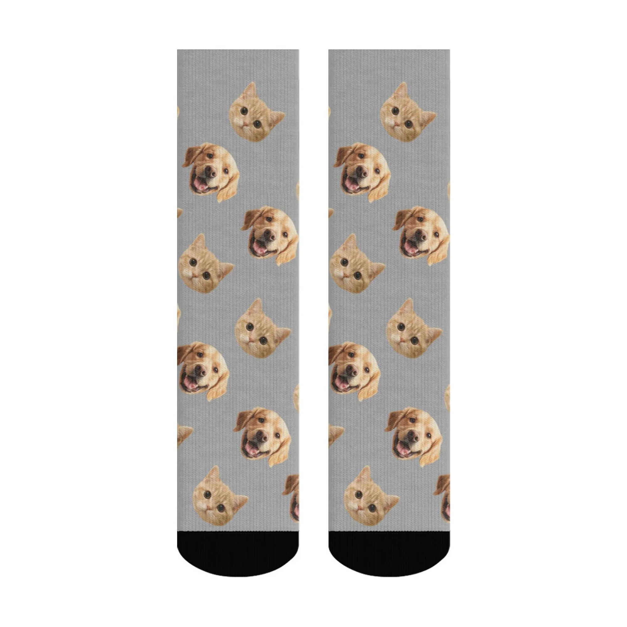 Gepersonaliseerde bijpassende sokkenset voor koppels, voor hem & haar, op maat gemaakte cadeaus voor honden- en kattenbezitters, 3D geprinte grappige herensokken