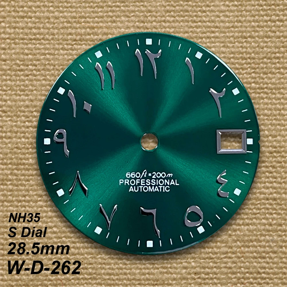 28.5mm Arabic NH35 S Dial Fit NH35/NH36/4R/7S Movement High-Quality Sunray /Matte Dial Watch Modification Accessories