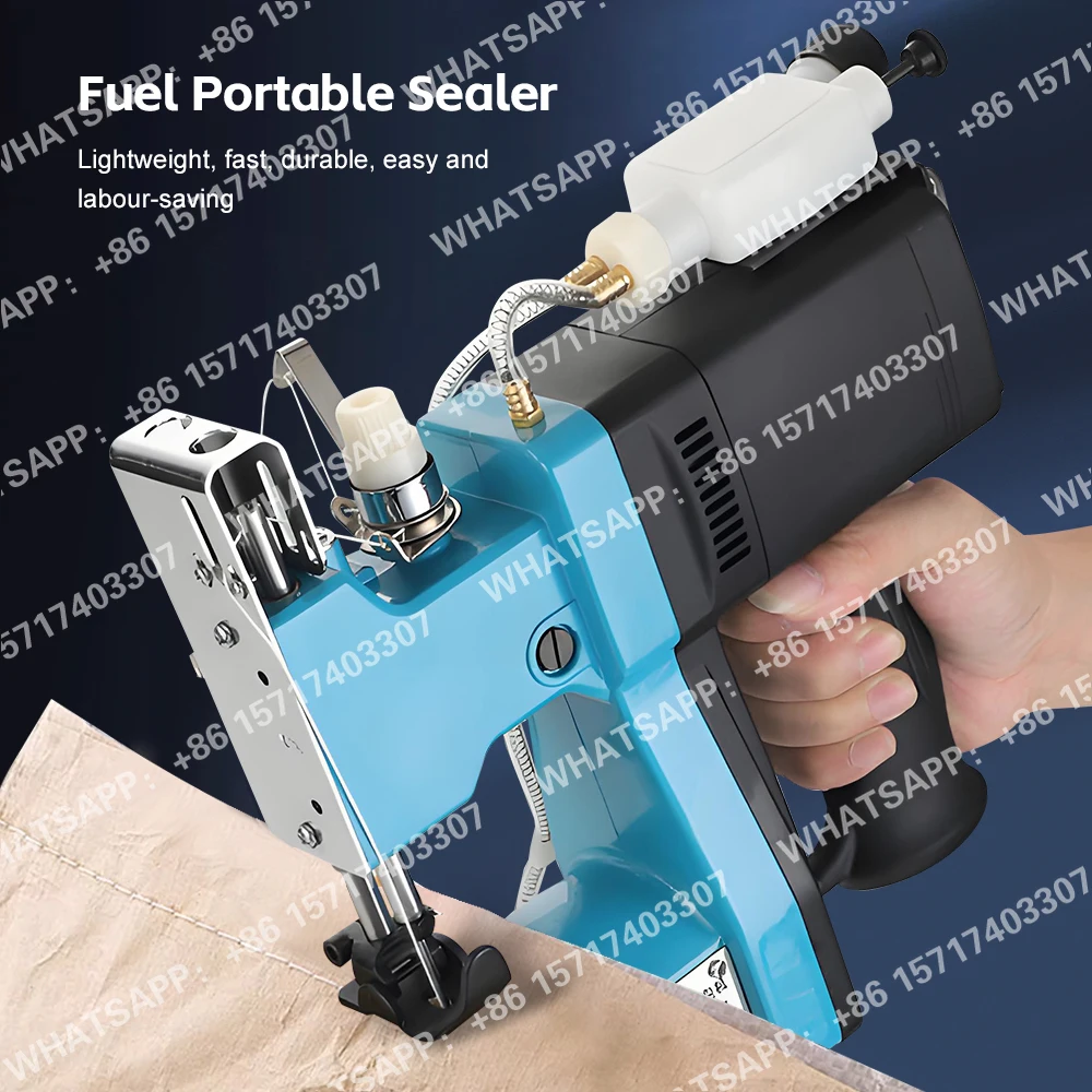 Máquina de coser eléctrica de 210W, máquina portátil de sellado y sobretensión de embalaje para bolsas tejidas de la industria textil