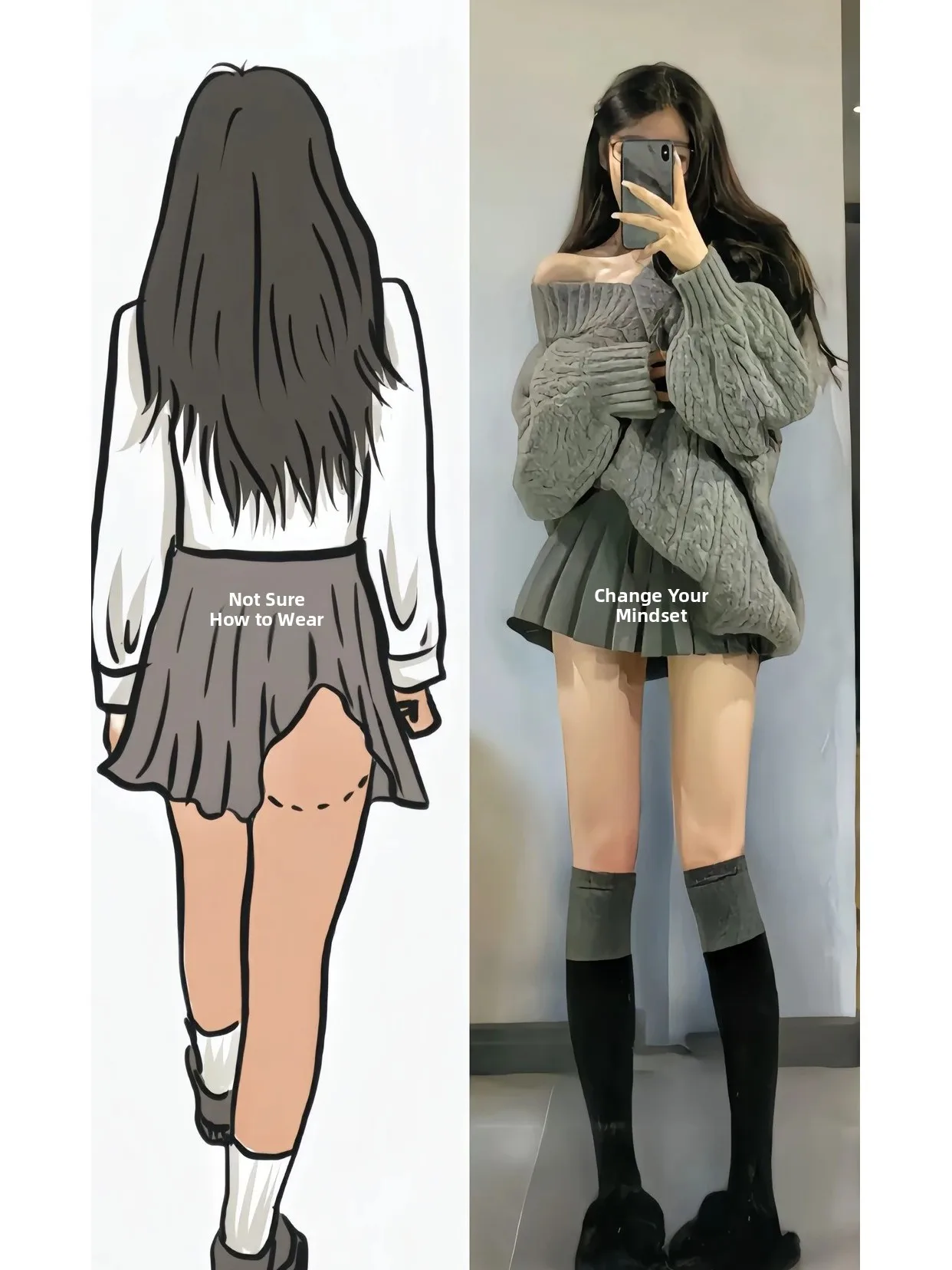 

ay Loose V-Ne Twisted Sweater Korean Sle Outerwear Knitted Dr Skirt Two-Piece Set Casual Faion Winter Collection