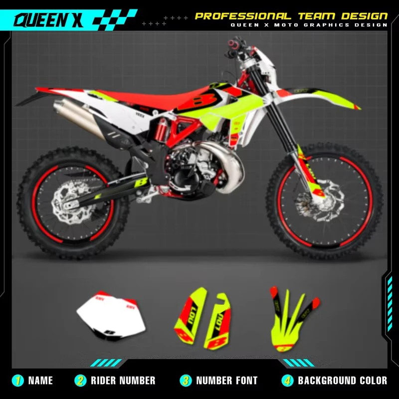 QUEEN X MOTO Motorcycle Team Graphics Decal & Sticker Kit For BETA RR 2018 2019  006