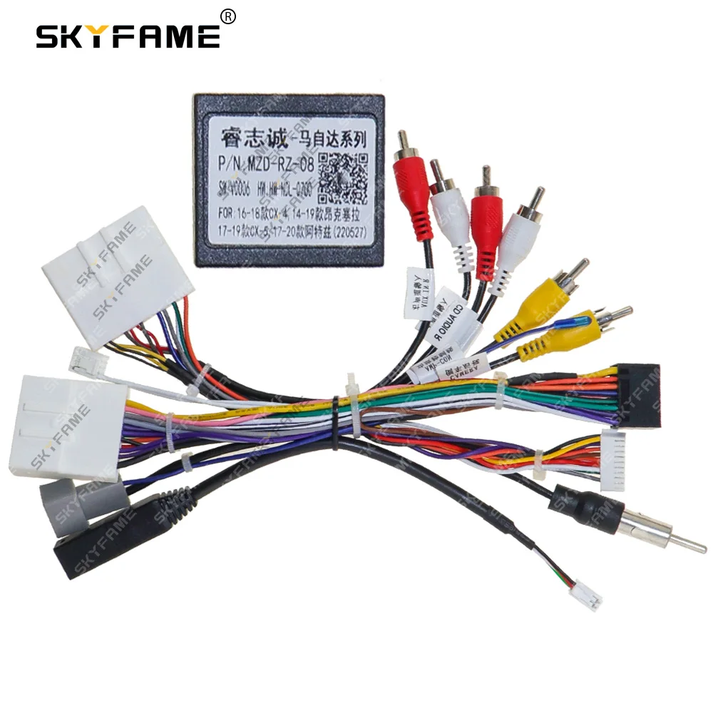 SKYFAME Auto 16 pin Kabelbaum Adapter Canbus Box Decoder Android Radio Power Kabel Für Mazda 3 Axela Mazda 6 Atenza