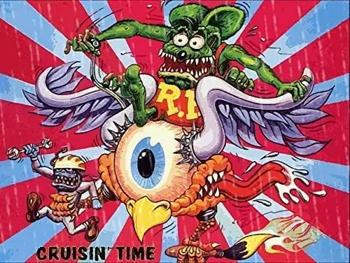 Metal Tin Sign For Rat Fink Riding Flying Eyeball Vintage Look Reproduction es House Garage Decor-aluminum