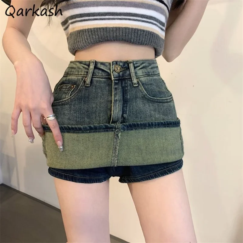 

Vintage Skirts Women Denim Mini Streetwear High Waist Hotsweet Summer Female All-match Harajuku Korean Style Daily Popular New